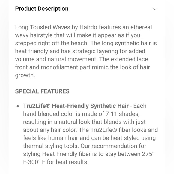 Long Touseled Waves wig by Hairdo in shaded cappuccino brand new in box - Picture 5 of 6